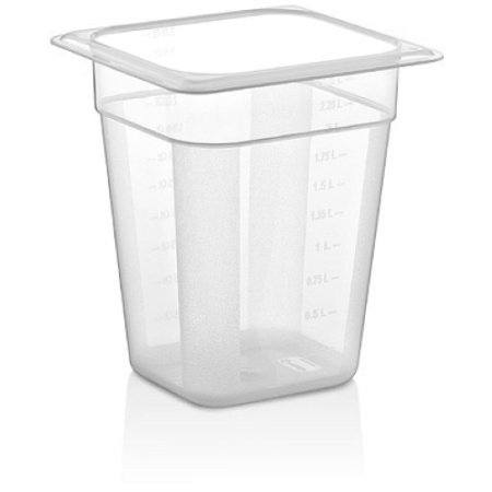 Гастроемкость GN 1/6 176x162x(h)200мм 2.5л матовая (PP) с крышкой