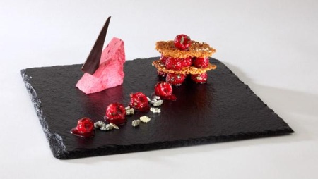 Поднос сервировочный квадратный 25x25см (h)4-7мм 25x25см сланец