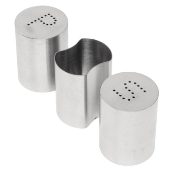 Набор для специй - солонка, перечница, стаканчик для зубочисток - 15x8.5x5.7см Profi-Chef нерж.сталь