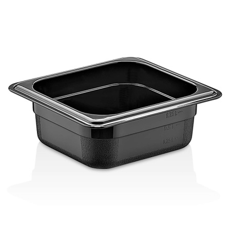 Гастроемкость GN 1/6 176x162x(h)65мм 0.75л черная (PP)