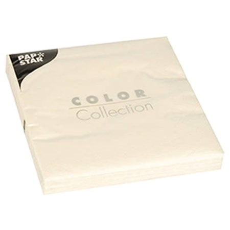 Салфетка 3сл 25x25см COLOR Collection кремовая, 20шт