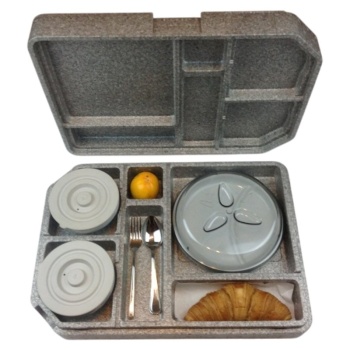 Термоподнос с посудой 53x37x11.8см GoBox Cambro серый