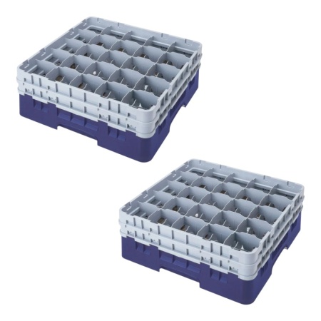 Кассета Camrack на 25 ячеек для мойки и хранения бокалов Ø8.7x15.5см Cambro темно-синий, 2шт