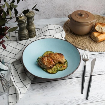 Тарелка, блюдо Ø23cм Blue Matt TAIGA