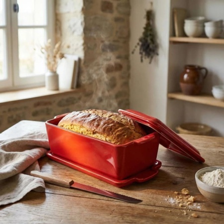 Емкость для запекания 20x11см APPOLIA Red с крышкой и прессом