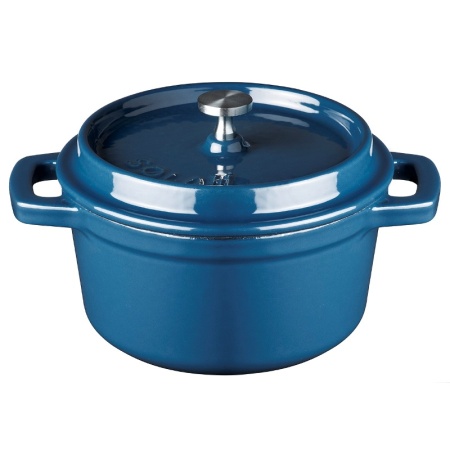 Кокот с крышкой Ø12см 350мл синий