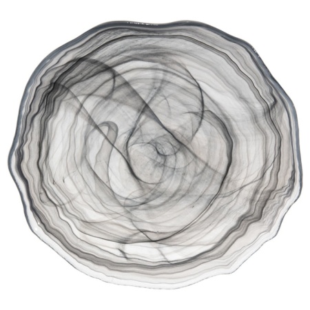 Блюдо стеклянное глубокое 21x(h)5см Amorf серое