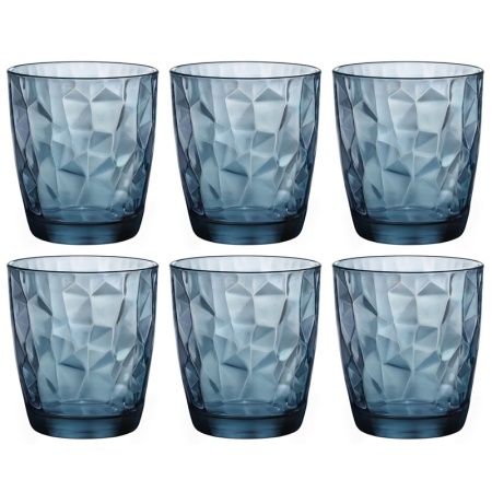 Набор стаканов для воды 305мл DIAMOND синий, 6шт