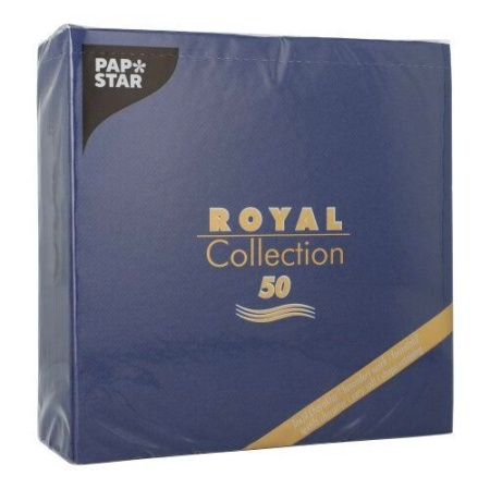 Салфетка 40x40см ROYAL Collection темно-синяя, 50шт