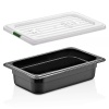 Гастроемкость GN 1/4 265x162x(h)65мм 1.5л черная (PP) с крышкой
