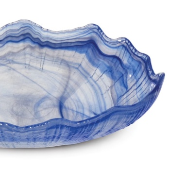 Блюдо овальное стеклянное 21x14x(h)5см Vita синее