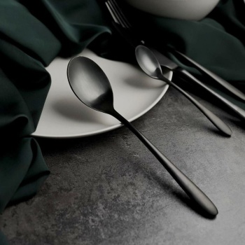 Ложка столовая 21см Alessi-Black черный матовый цвет PVD покрытие
