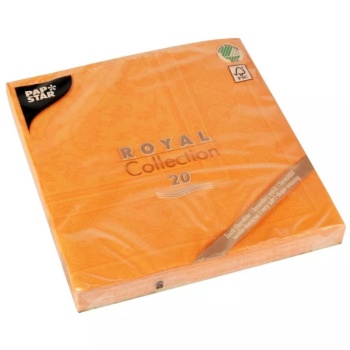 Салфетка 40x40см ROYAL Collection Ornaments оранжевая, 20шт