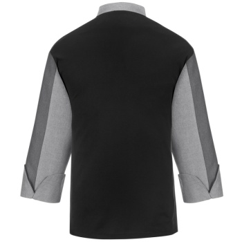 Китель повара с кнопками - модель Twins - цвет grey mix - размер L - 65% полиэстер, 35% хлопок - 150 г/м2