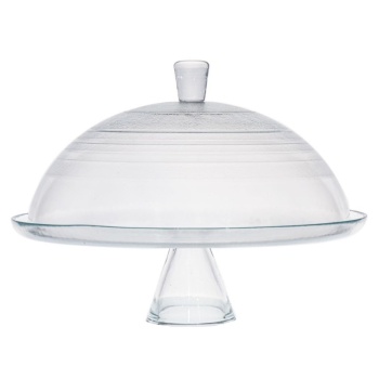 Блюдо стеклянное на ножке Ø31x(h)9.5см Solar прозрачное