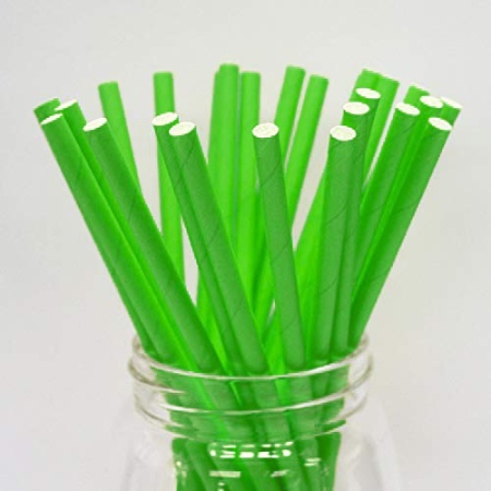 Трубочки бумажные GVS-64 "Лайм" цвет сплошной зеленый, 250 шт