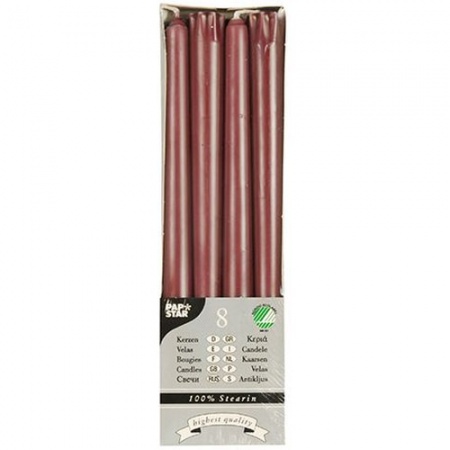 Свеча 25см Ø22мм рыжая, 8шт