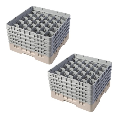 Кассета Camrack на 30 ячеек для мойки и хранения бокалов Ø7.94x25.7см Cambro бежевый, 2шт