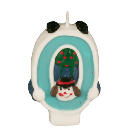 Свеча цифра "0" КЛОУН