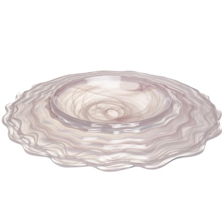 Блюдо стеклянное Ø27x(h)2см Osho розовый дым