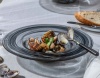 Блюдо для пасты Ø25x(h)4.5см Gusto стеклянное черный дым