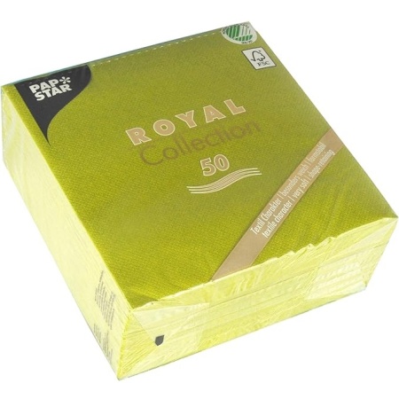 Салфетка 1/4 33x33см ROYAL Collection оливковая, 50шт