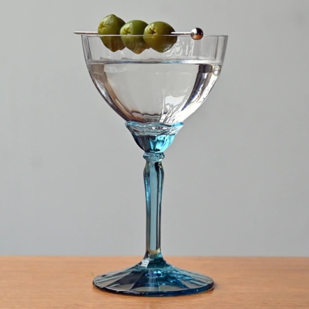 Набор бокалов для коктейля и шампанского 240мл Espresso Martini FLORIAN LUCENT BLUE, 6шт