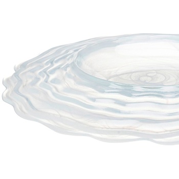 Блюдо стеклянное Ø27x(h)2см Osho белый дым