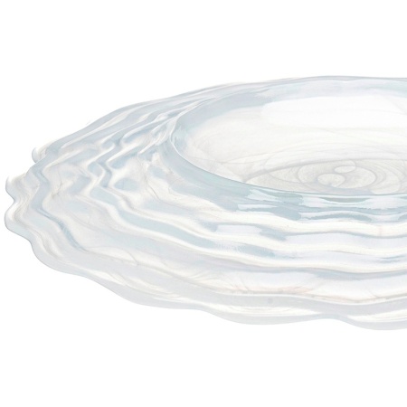 Блюдо стеклянное Ø27x(h)2см Osho белый дым