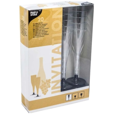 Бокал для шампанского 100мл Invitation прозрачный Pap Star, 20шт