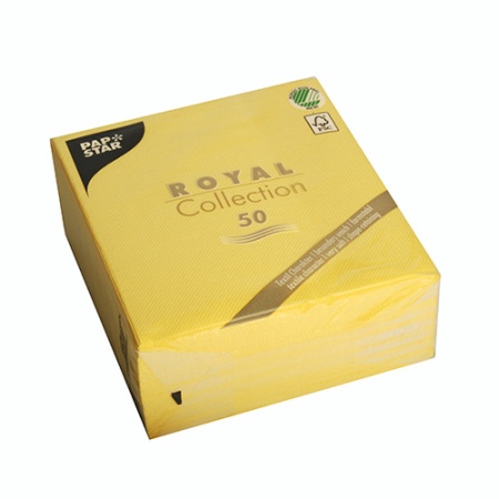 Салфетка 1/4 33x33см ROYAL Collection желтая, 50шт