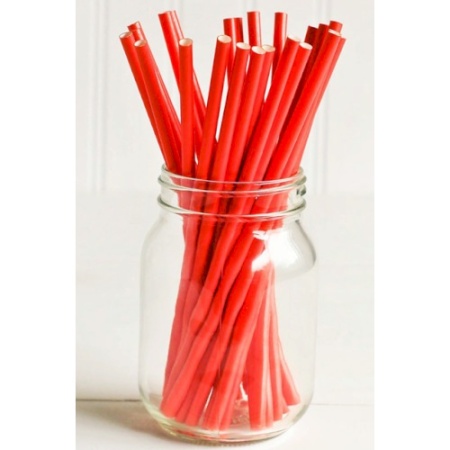Трубочки бумажные GVS-48 "Рэд" цвет красный, 250 шт