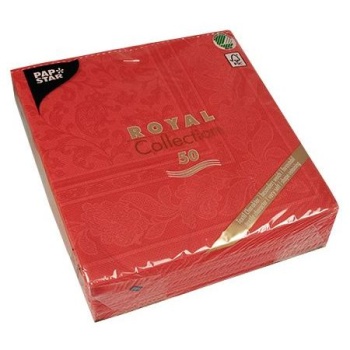 Салфетка 40x40см ROYAL Collection Ornaments красная, 50шт
