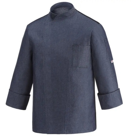 Китель поварской с кнопками - модель Ottavio ML - цвет jeans - 60% хлопок, 40% полиэстер - 130 г/м2