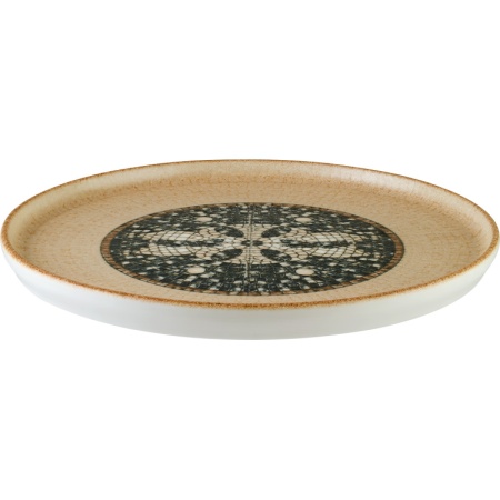 Тарелка плоская Ø22см с вертикальным бортом MESOPOTAMIA MOSAIC WOOD Hygge