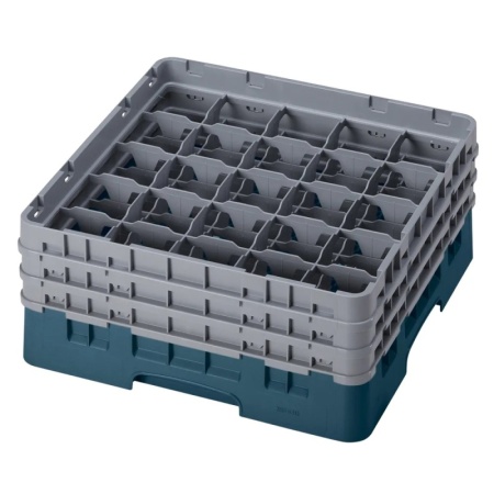 Кассета Camrack на 25 ячеек для мойки и хранения бокалов Ø8.7x17.4см Cambro сине-зеленый