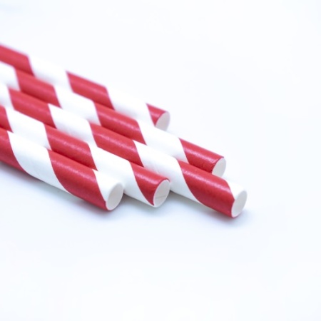 Трубочки бумажные GVS-05 "Леденец" цвет белый, красный, 250 шт