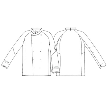 Китель повара/официанта - модель 23501 - цвет черный - 65% полиэстер, 35% хлопок - 245 г/м2