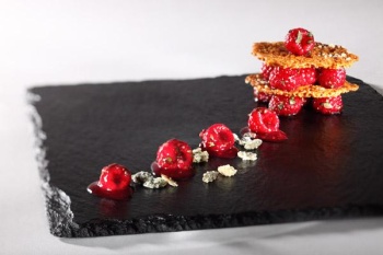 Поднос сервировочный квадратный 25x25см (h)4-7мм 25x25см сланец