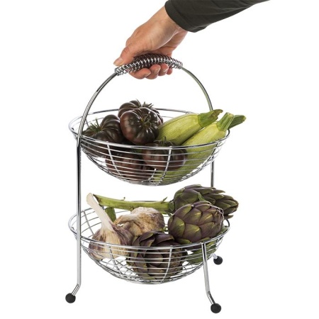 Этажерка для фруктов/овощей и хлеба Ø24см в 2 яруса APS