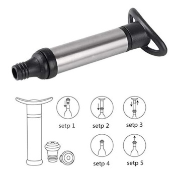 Вакуумный насос для вина Profi-Chef пластиковый хром + 2 пробки