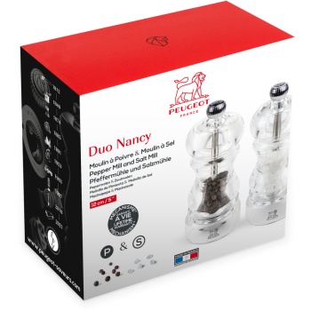 Набор мельниц для соли и перца NANCY Transparent 12см