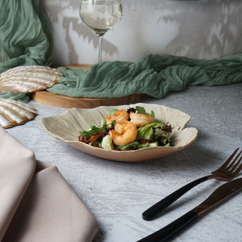 Блюдо 24см 225мл Лист "Pearl Frutti di Mare" керамика