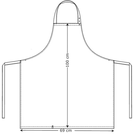 Фартук с нагрудником - модель 30330 - цвет черный - 65% полиэстер, 35% хлопок - 245г/м2