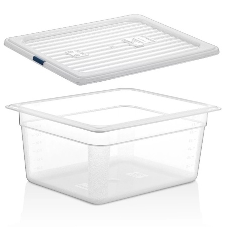 Гастроемкость GN 1/2 325x265x(h)150мм 8л матовая (PP) с крышкой