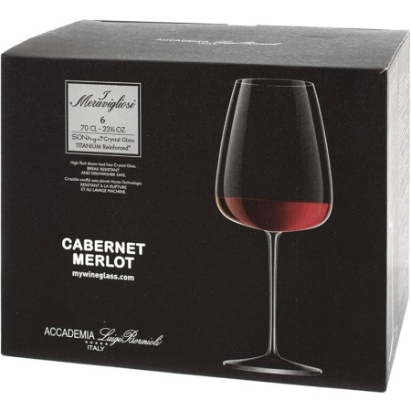 Набор бокалов для красного вина 700мл I MERAVIGLIOSI Cabernet-Merlot, 6шт