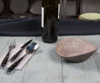 Блюдо, салатник 300мл 16x14x5.2см Brown TAIGA Untouched