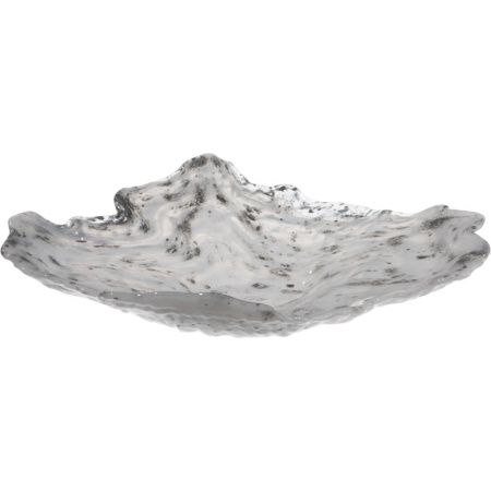 Блюдо стеклянное 22.5x17x(h)4.5см Mushroom белое с черными крапинками
