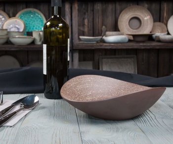 Блюдо, салатник 800мл 24.5x21.5x8см Brown TAIGA Untouched