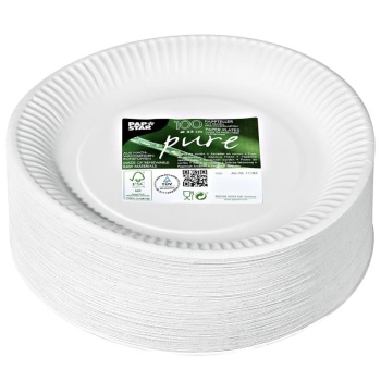 Тарелка Ø23см картон Pure белая, 100 шт